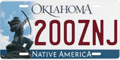 OK license plate 200ZNJ