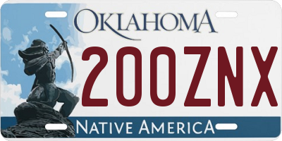 OK license plate 200ZNX