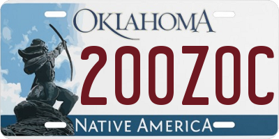 OK license plate 200ZOC
