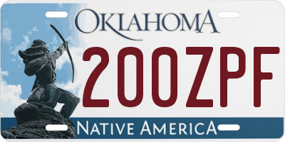 OK license plate 200ZPF