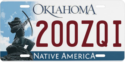 OK license plate 200ZQI