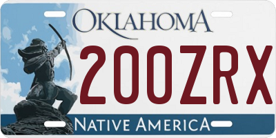 OK license plate 200ZRX