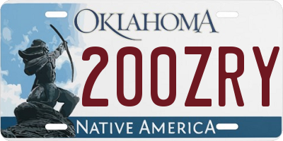 OK license plate 200ZRY