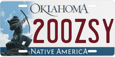 OK license plate 200ZSY