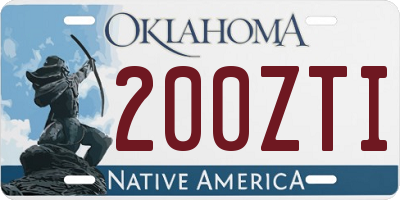 OK license plate 200ZTI