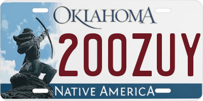 OK license plate 200ZUY