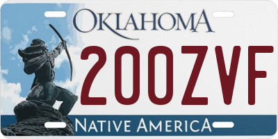 OK license plate 200ZVF