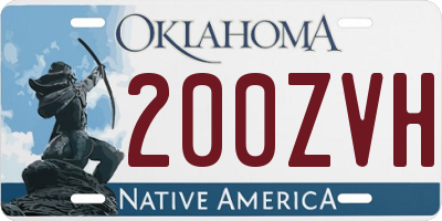 OK license plate 200ZVH