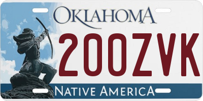 OK license plate 200ZVK