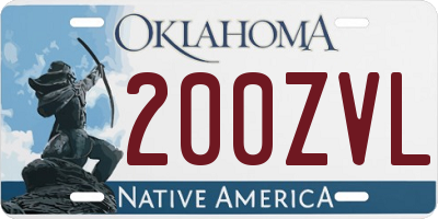 OK license plate 200ZVL