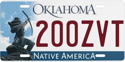 OK license plate 200ZVT