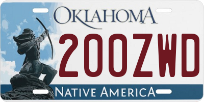 OK license plate 200ZWD