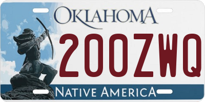 OK license plate 200ZWQ
