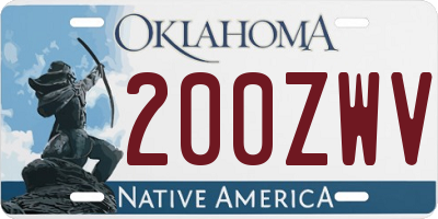 OK license plate 200ZWV