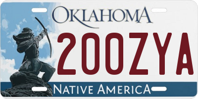 OK license plate 200ZYA