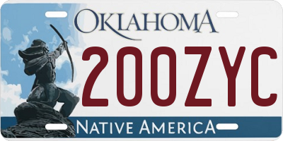 OK license plate 200ZYC