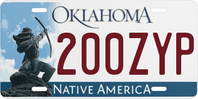 OK license plate 200ZYP