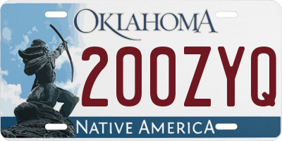 OK license plate 200ZYQ