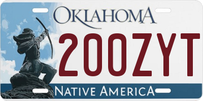 OK license plate 200ZYT