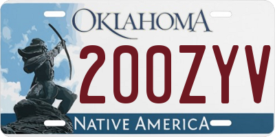 OK license plate 200ZYV