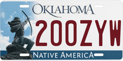 OK license plate 200ZYW