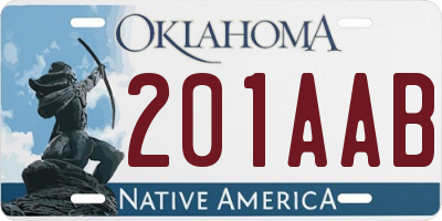OK license plate 201AAB
