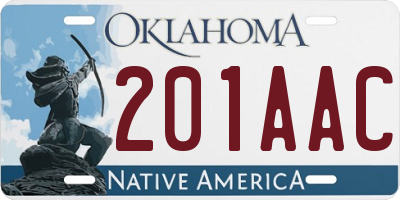 OK license plate 201AAC