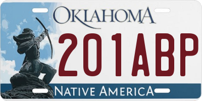 OK license plate 201ABP
