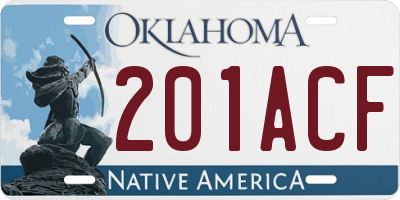 OK license plate 201ACF