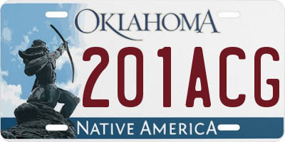 OK license plate 201ACG