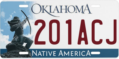 OK license plate 201ACJ