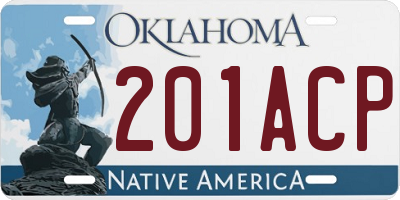 OK license plate 201ACP