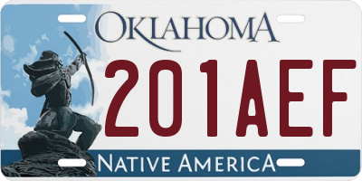 OK license plate 201AEF