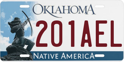 OK license plate 201AEL