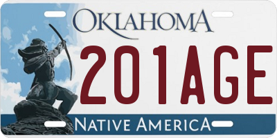 OK license plate 201AGE
