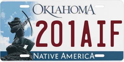 OK license plate 201AIF