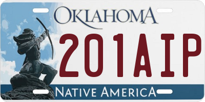 OK license plate 201AIP
