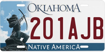 OK license plate 201AJB