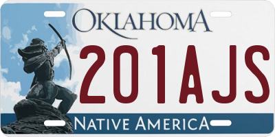 OK license plate 201AJS
