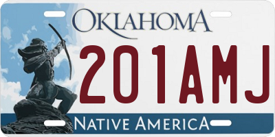 OK license plate 201AMJ