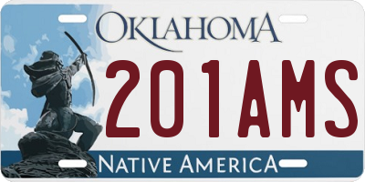 OK license plate 201AMS