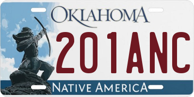 OK license plate 201ANC