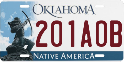 OK license plate 201AOB