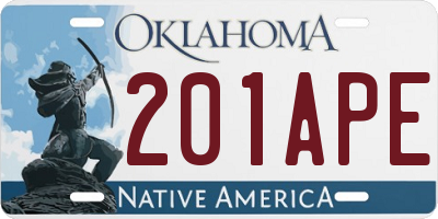 OK license plate 201APE