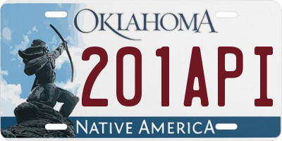 OK license plate 201API