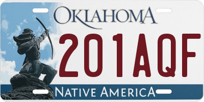 OK license plate 201AQF