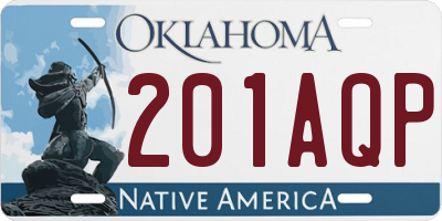 OK license plate 201AQP