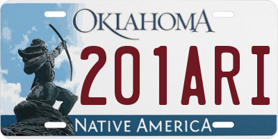 OK license plate 201ARI