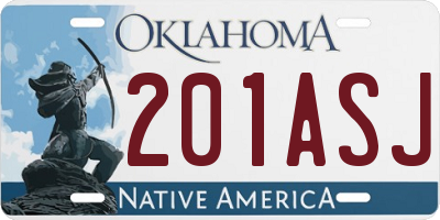 OK license plate 201ASJ
