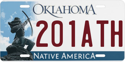 OK license plate 201ATH